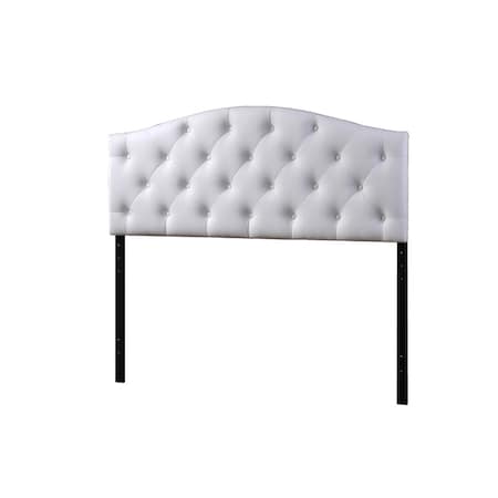 Baxton Studio Myra Full Size White Faux Leather Upholstered Button-tufted Headboard 118-6423